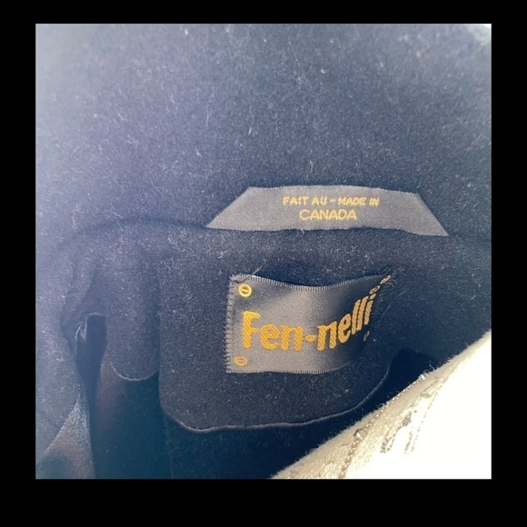 Fen-nelli Wool Cashmere Blend Coat Ladies Leather Accent Fur Trim 7/8 Vintage - Picture 8 of 10